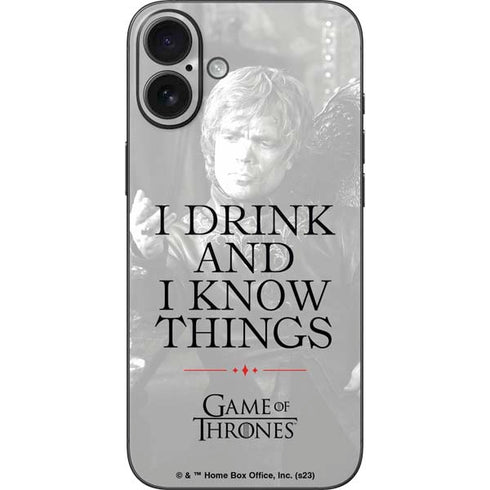 Game of Thrones: Tyrion Lannister Quote iPhone 16 Plus Skin